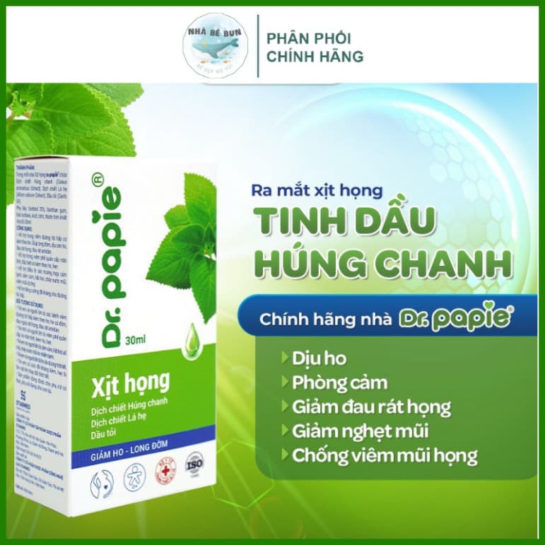 Dr.Papie Throat Spray Herbal Immune Support Indian Borage Garlic 30ml
